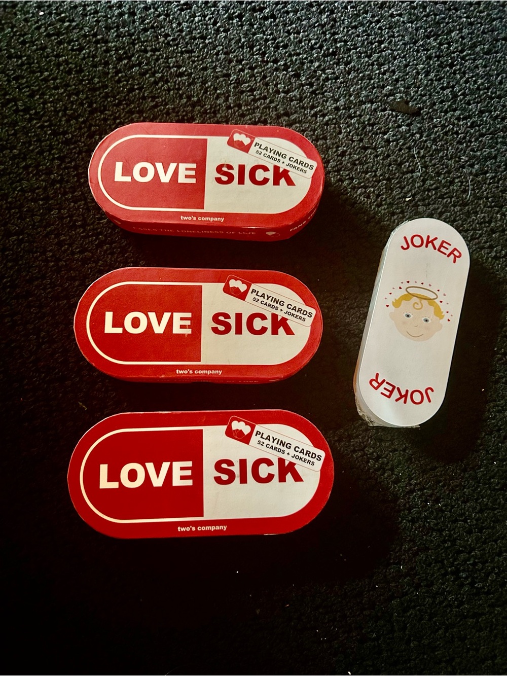 Fun Love Sick Playing Cards - Red & White